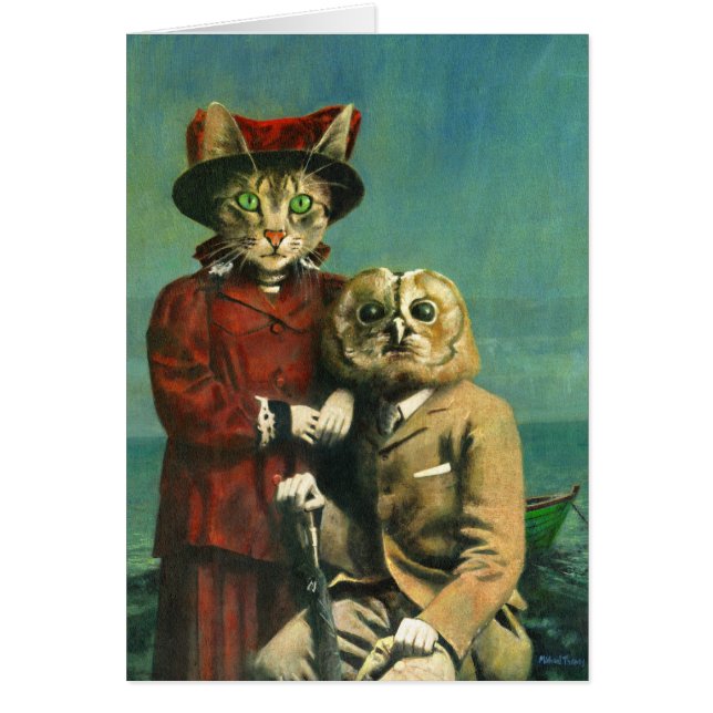 The Owl And The Pussy Cat Greetings Card (Front)