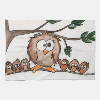 The Owl Family Tea Towel