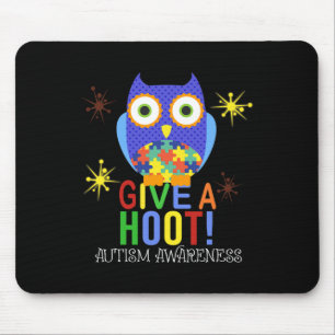 The Owl Give A Hoot Autism Awareness For Kid Women Mouse Mat