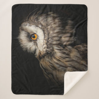 The Owl Mystical Eye | Owl Lovers Gift Sherpa Blanket