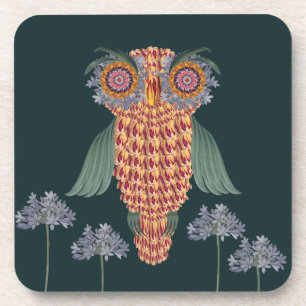 The Owl of wisdom and flowers Coaster