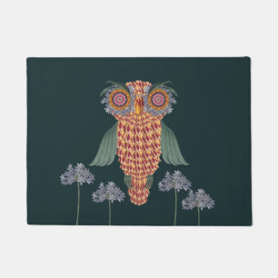 The Owl of wisdom and flowers Doormat