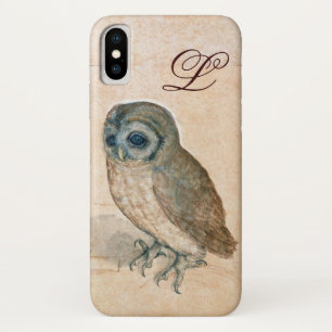THE OWL , PIink ,Sepia Monogram iPhone X Case