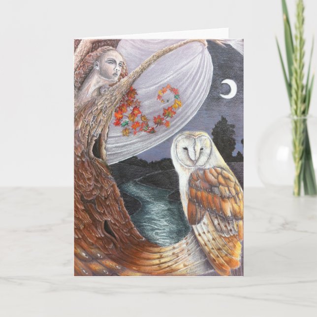 The Owl & the Dryad Greetings Card (Front)