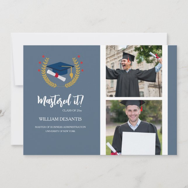 The Oxford Photo Graduation Flat Announcement Card (Front)