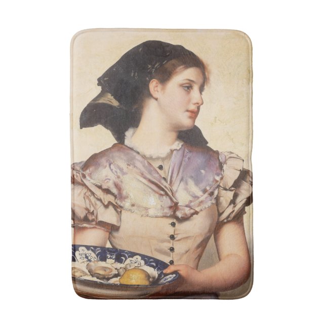 The Oyster Girl (by Karl Gussow) Bath Mat (Front Vertical)