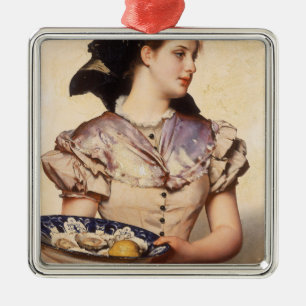 The Oyster Girl (by Karl Gussow) Metal Tree Decoration