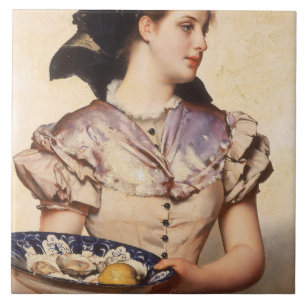 The Oyster Girl (by Karl Gussow) Tile