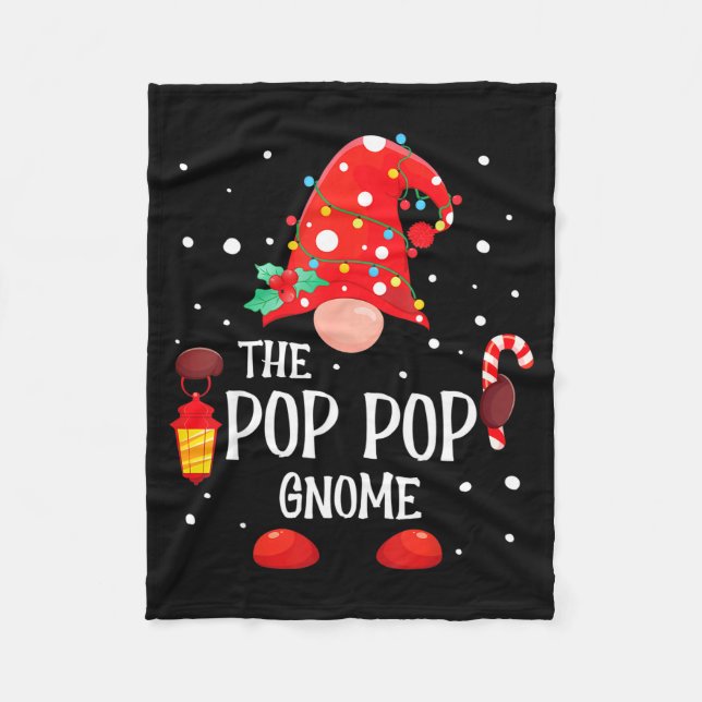 The P P Gnome Matching Family Christmas Gnome Paja Fleece Blanket (Front)