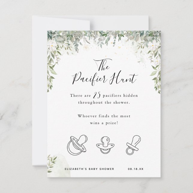 The Pacifier Hunt | Baby Shower Game (Front)