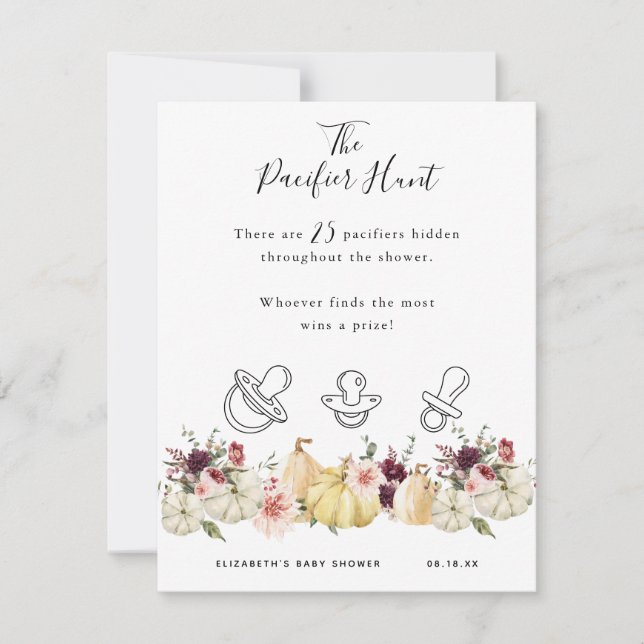The Pacifier Hunt | Baby Shower Game (Front)
