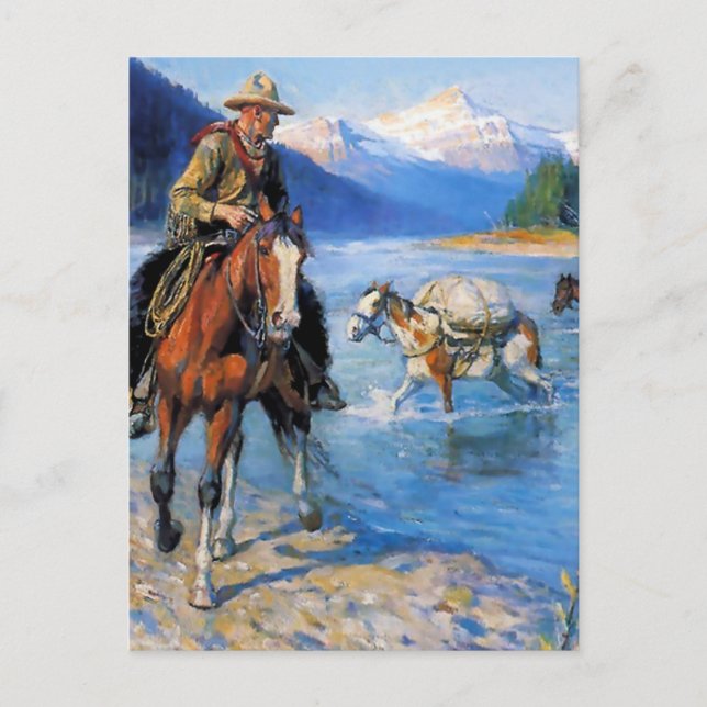 “The Pack Train” by Philip R Goodwin Postcard (Front)