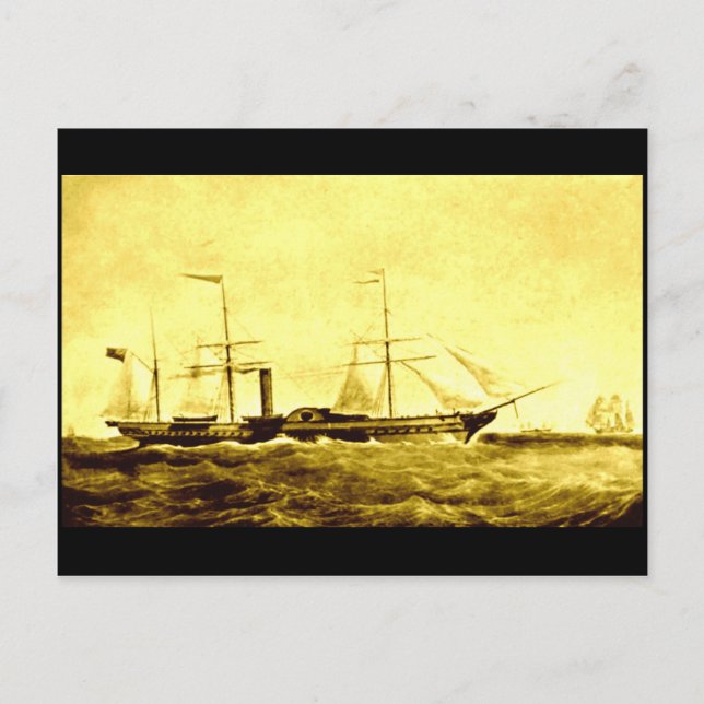 The Paddle Steamer, RMS ‘Britannia’, 1840 Postcard (Front)