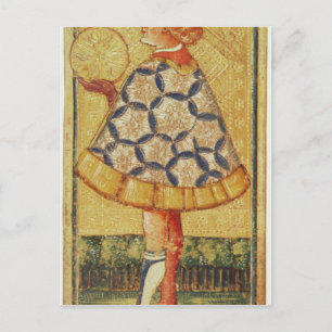 The Page of Coins, from a pack of tarot cards