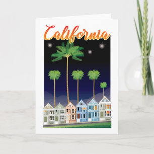The Painted Ladies at Night San Francisco Card