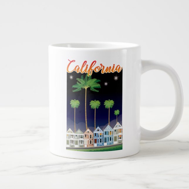 The Painted Ladies at Night | San Francisco Large Coffee Mug (Right)