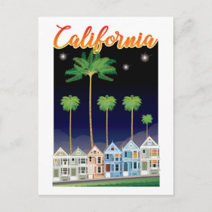 The Painted Ladies at Night   San Francisco Postcard