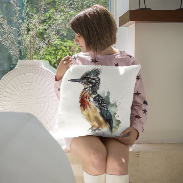 The Painted Runner, Watercolor Roadrunner Cushion (Creator Uploaded)