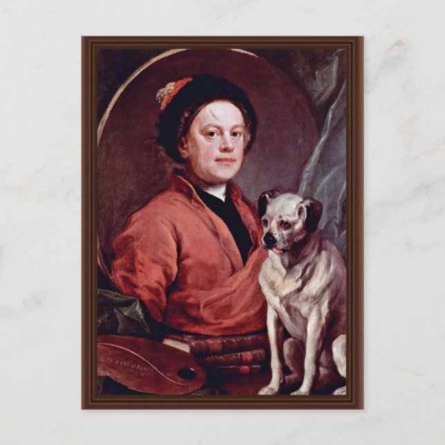 The Painter And His Pug Self Portrait By Hogarth, Postcard (Front)