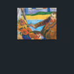 The Painter of Sunflowers | Paul Gauguin | Canvas Print<br><div class="desc">"The Painter of Sunflowers" by Gauguin is a 1888 portrait of Vincent van Gogh with one of his sunflower paintings. It reflects Gauguin's admiration for van Gogh and their artistic camaraderie. Displayed at the Van Gogh Museum,  it's a testament to their friendship.</div>