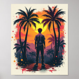 The painter was amazed by his painting poster