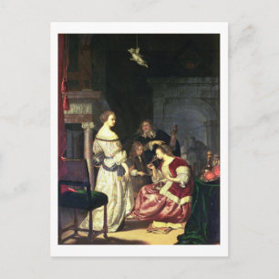 The Painter with his Family, 1675 (oil on panel) Postcard