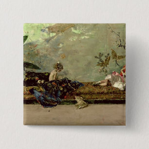 The Painter's Children in the Japanese Salon 15 Cm Square Badge