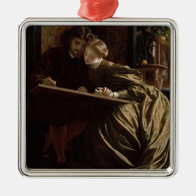 The Painter's Honeymoon (by Frederic Leighton) Metal Tree Decoration (Front)