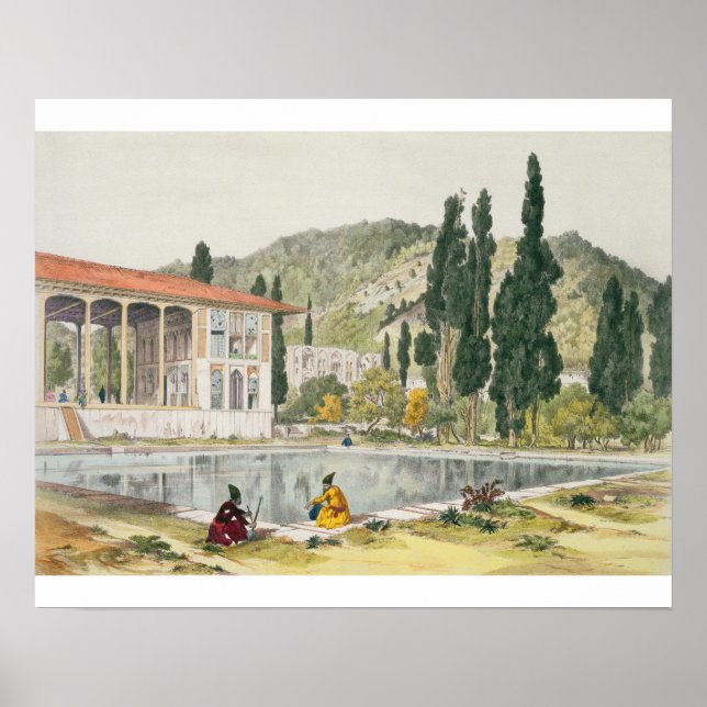 The Palace and Gardens of Ashref, Persia, plate 80 Poster (Front)