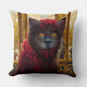 The Palace Cat in Regal Red Cushion