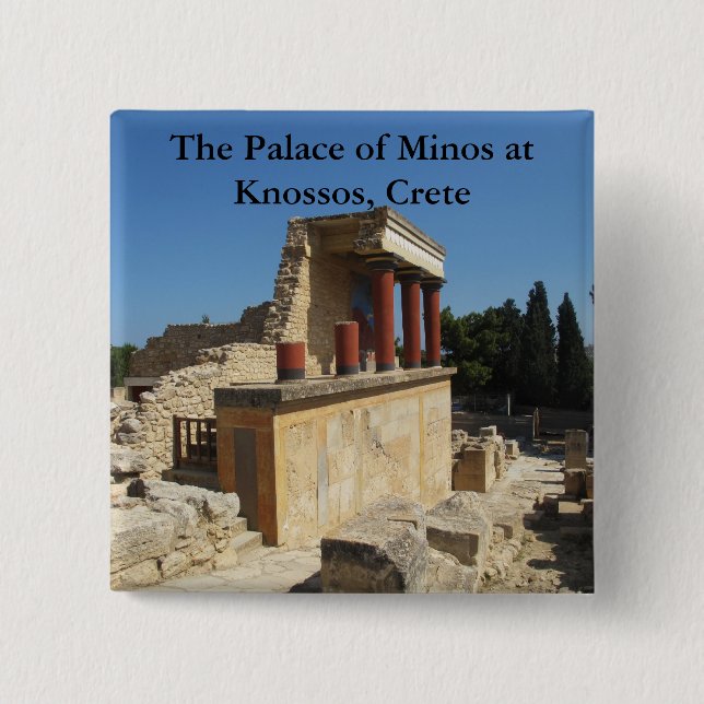 The Palace of Minos at Knossos, Crete,  GREECE 15 Cm Square Badge (Front)