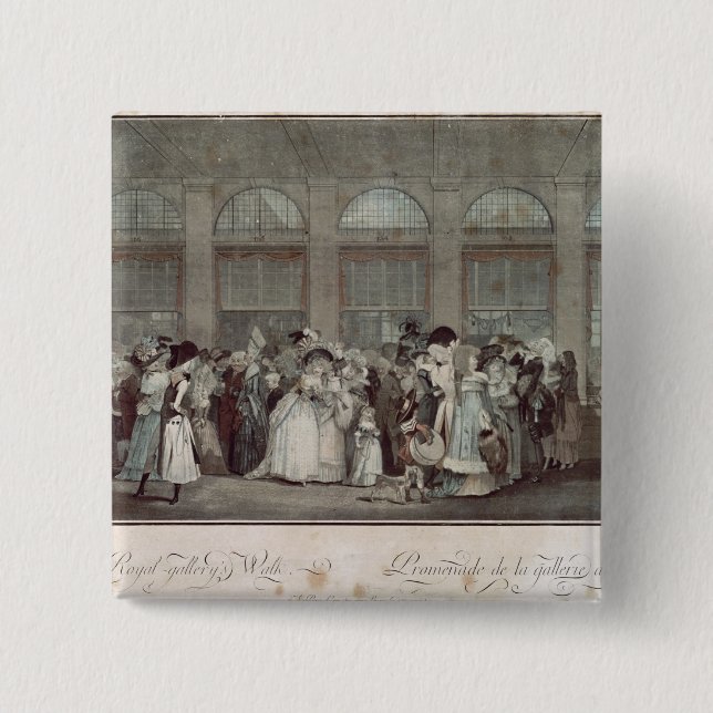The Palais Royal Gallery's Walk, 1787 15 Cm Square Badge (Front)