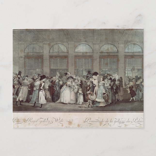 The Palais Royal Gallery's Walk, 1787 Postcard (Front)