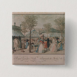 The Palais Royal Garden Walk, 1787 15 Cm Square Badge