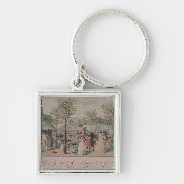The Palais Royal Garden Walk, 1787 Key Ring (Front)