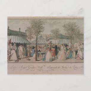 The Palais Royal Garden Walk, 1787 Postcard