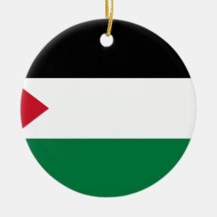 The Palestinian flag (علم فلسطين) Ceramic Tree Decoration