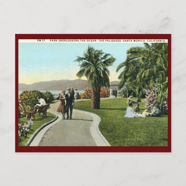 The Palisades, Santa Monica Vintage Postcard (Front)