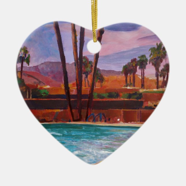 The Palm Springs Pool Ceramic Tree Decoration (Front)