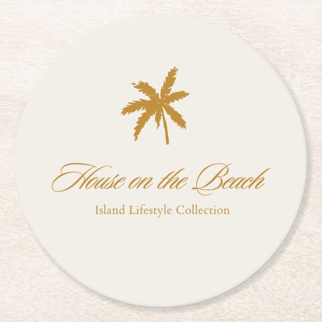The Palm Tree Round Paper Coaster (Front)