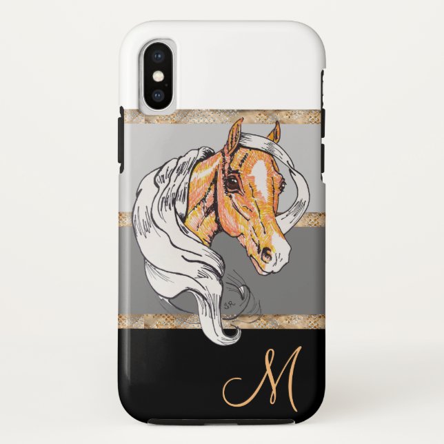 The Palomino (black gradient/gold stripes) Case-Mate iPhone Case (Back)