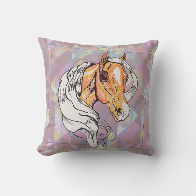 The Palomino (pink violet geometric) Cushion (Front)