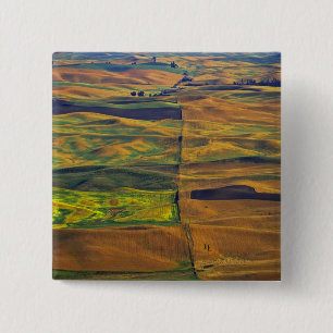 The Palouse from Steptoe Butte, Colfax, 15 Cm Square Badge
