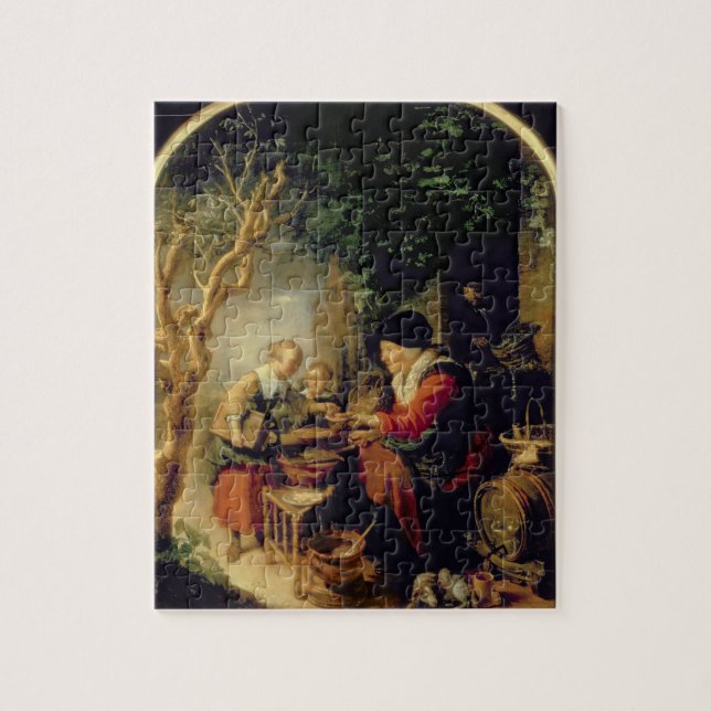 The Pancake Seller, 1650-55 (oil on panel) Jigsaw Puzzle (Vertical)