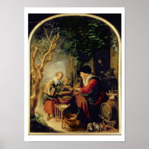 The Pancake Seller, 1650-55 (oil on panel) Poster