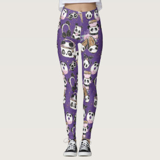 The Panda Divas Purple Leggings and Yoga Pant