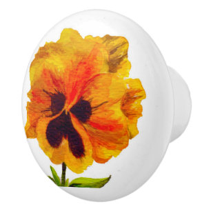 'The Pansy Party' on a Ceramic Knob (III)