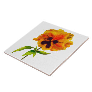 'The Pansy Party' on a Ceramic Tile (II)