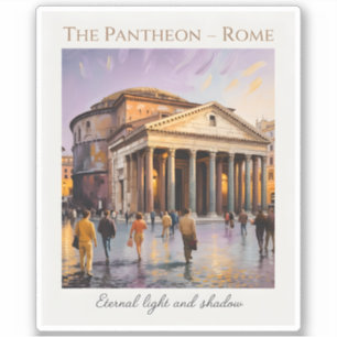The Pantheon Rome Italy Watercolor Vintage Travel