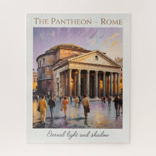 The Pantheon Rome Italy Watercolor Vintage Travel Jigsaw Puzzle